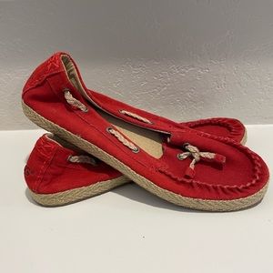 UGG Australia Red Flat Espardille Size 5